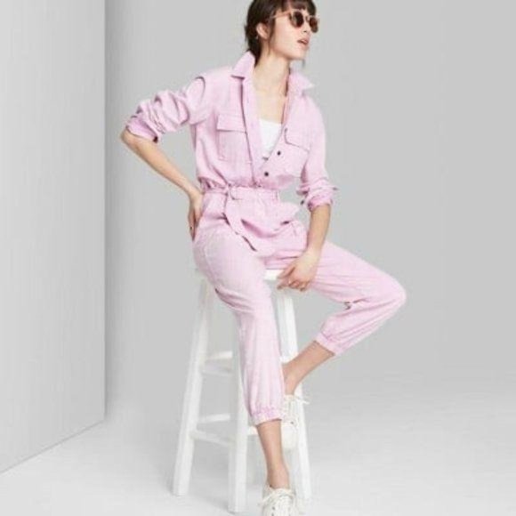 wild fable Pants - NEW  Long Sleeve Collared Neck Belted Jumpsuit